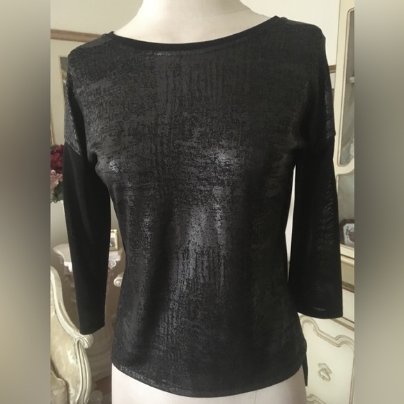 TIO long sleeve metallic front longer back top size PS - Picture 1 of 4